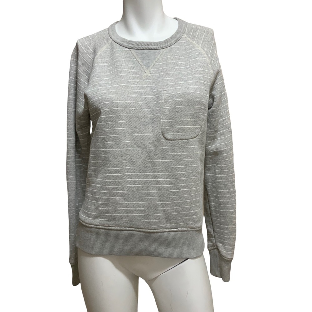 Outerknown Gray & White Striped Lightweight Sweatshirt Cozy sz XS